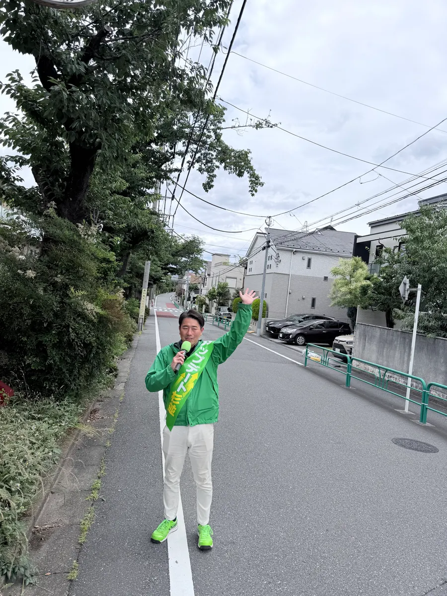 街頭1000本ノックの活動写真（6月4日 午前・井草・上井草・下井草周辺）