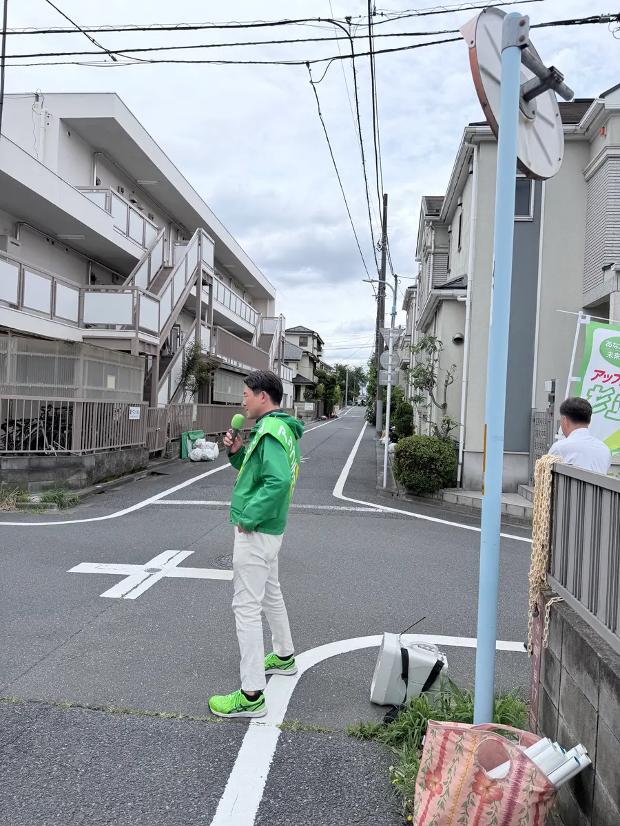 街頭1000本ノックの活動写真（6月4日 午前・井草・上井草・下井草周辺）
