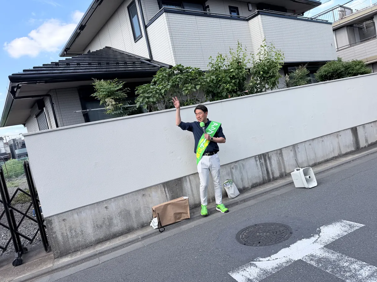 街頭1000本ノックの活動写真（6月6日 午後・高井戸・久我山・浜田山周辺）