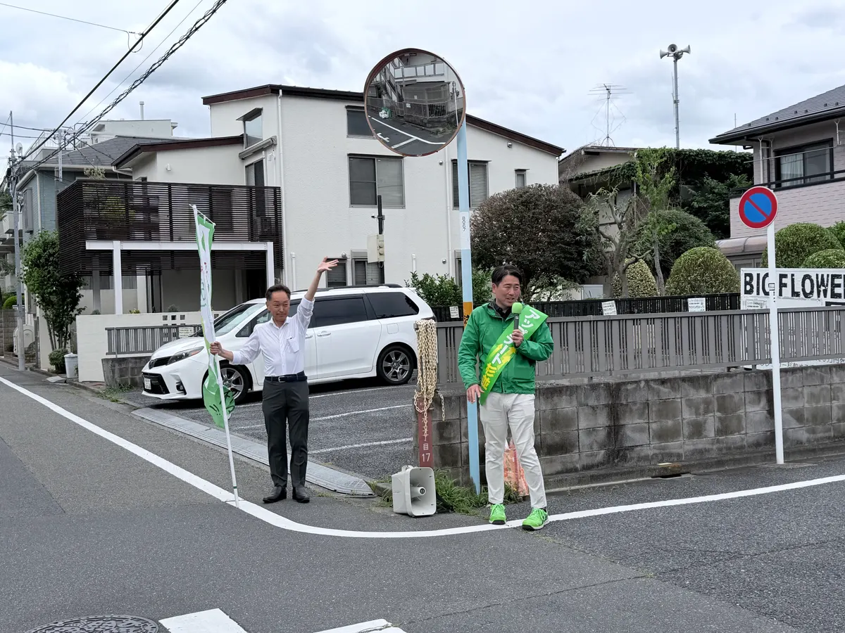 街頭1000本ノックの活動写真（6月4日 午前・井草・上井草・下井草周辺）
