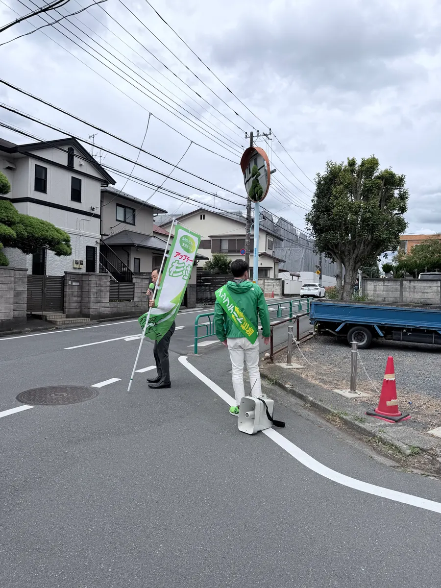 街頭1000本ノックの活動写真（6月4日 午前・井草・上井草・下井草周辺）