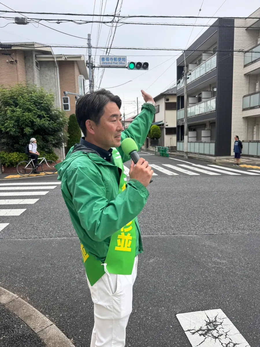 街頭1000本ノックの活動写真（6月7日 午前・西荻・善福寺・桃井周辺）