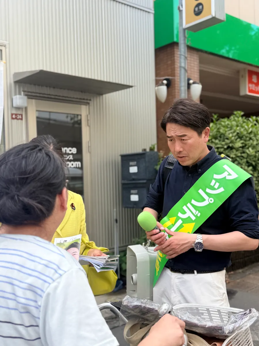 街頭1000本ノックの活動写真（6月12日 午後・井草・上井草・下井草周辺）