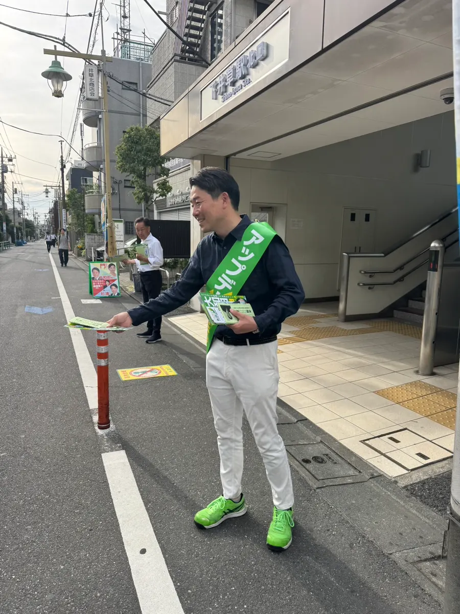 街頭1000本ノックの活動写真（6月2日 朝・井草・上井草・下井草周辺）