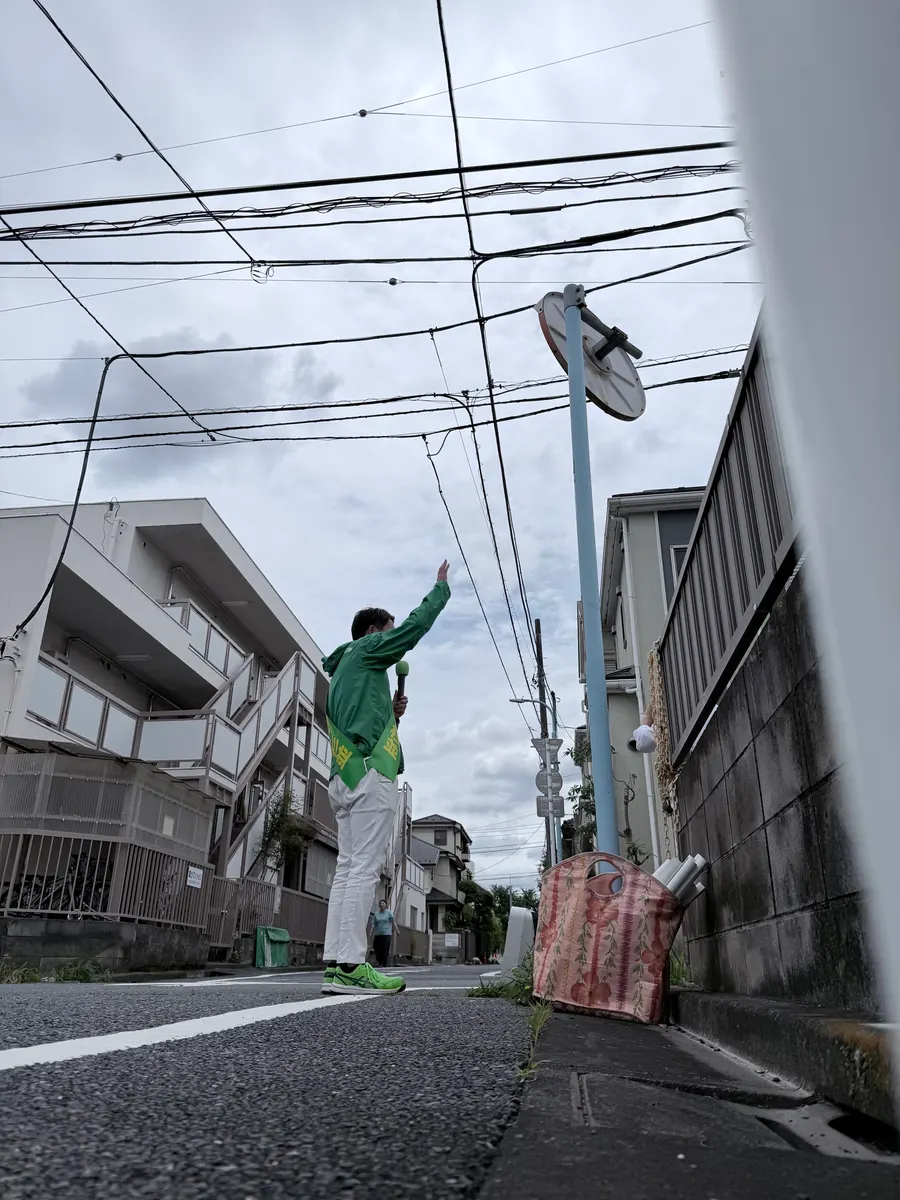 街頭1000本ノックの活動写真（6月4日 午前・井草・上井草・下井草周辺）