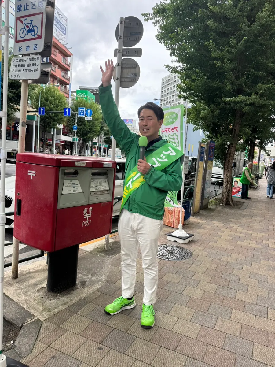 街頭1000本ノックの活動写真（6月4日 昼・荻窪・天沼・清水周辺）