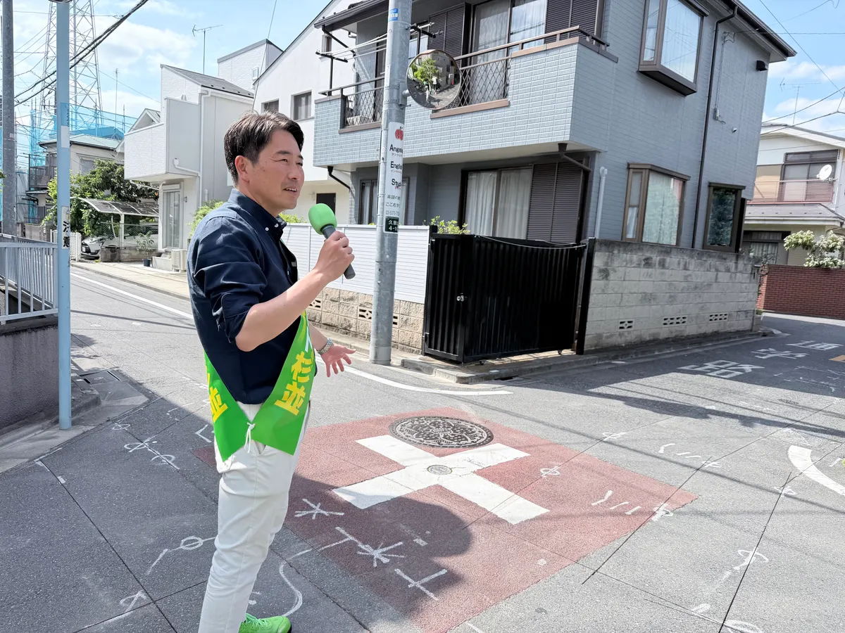 街頭1000本ノックの活動写真（6月6日 午後・高井戸・久我山・浜田山周辺）