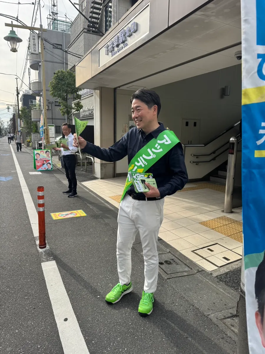 街頭1000本ノックの活動写真（6月2日 朝・井草・上井草・下井草周辺）