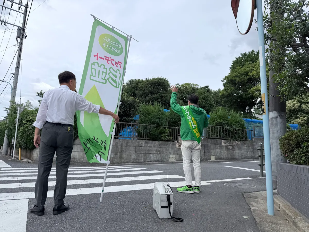 街頭1000本ノックの活動写真（6月4日 午前・井草・上井草・下井草周辺）