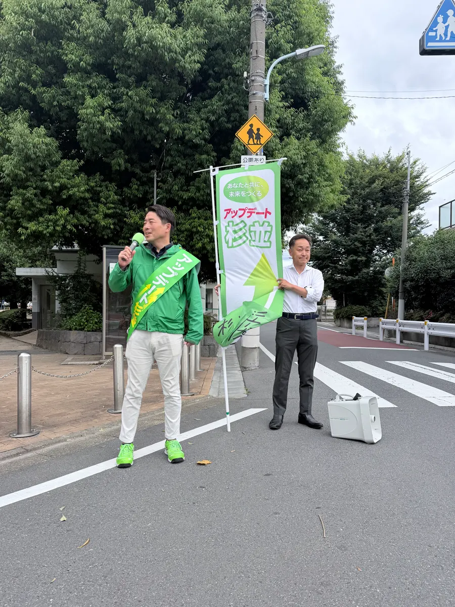 街頭1000本ノックの活動写真（6月4日 午前・井草・上井草・下井草周辺）