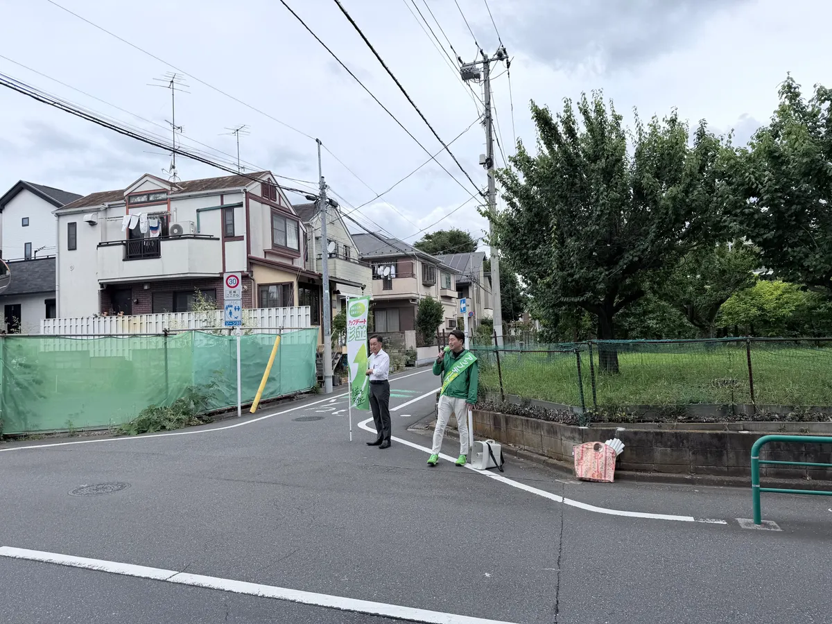 街頭1000本ノックの活動写真（6月4日 午前・井草・上井草・下井草周辺）