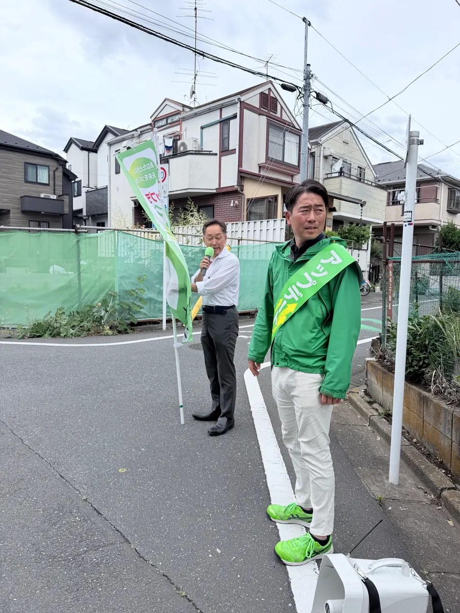 街頭1000本ノックの活動写真（6月4日 午前・井草・上井草・下井草周辺）