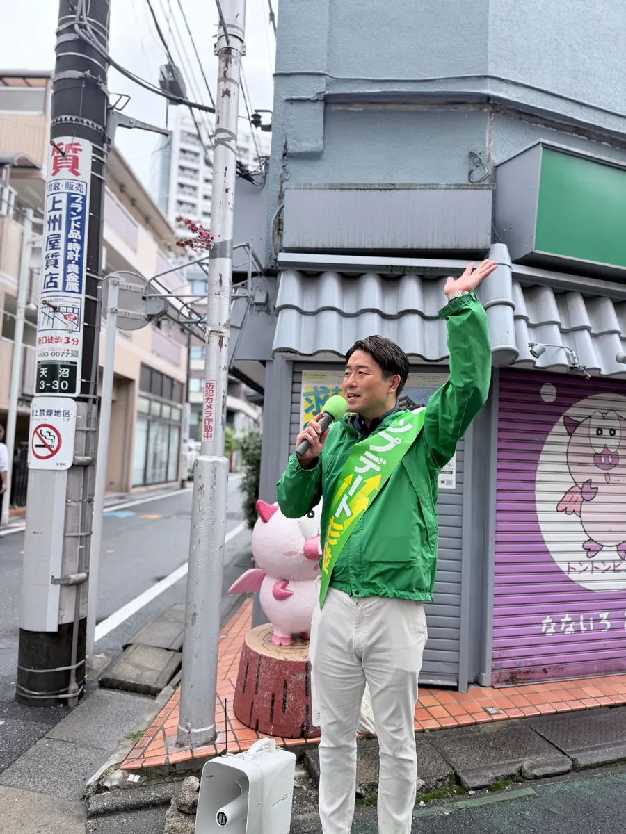 街頭1000本ノックの活動写真（6月9日 午前・荻窪・天沼・清水周辺）