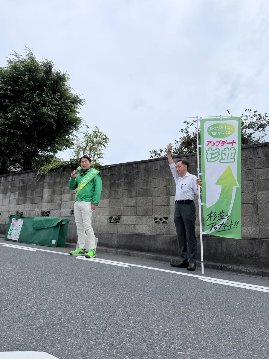 街頭1000本ノックの活動写真（6月4日 午前・井草・上井草・下井草周辺）