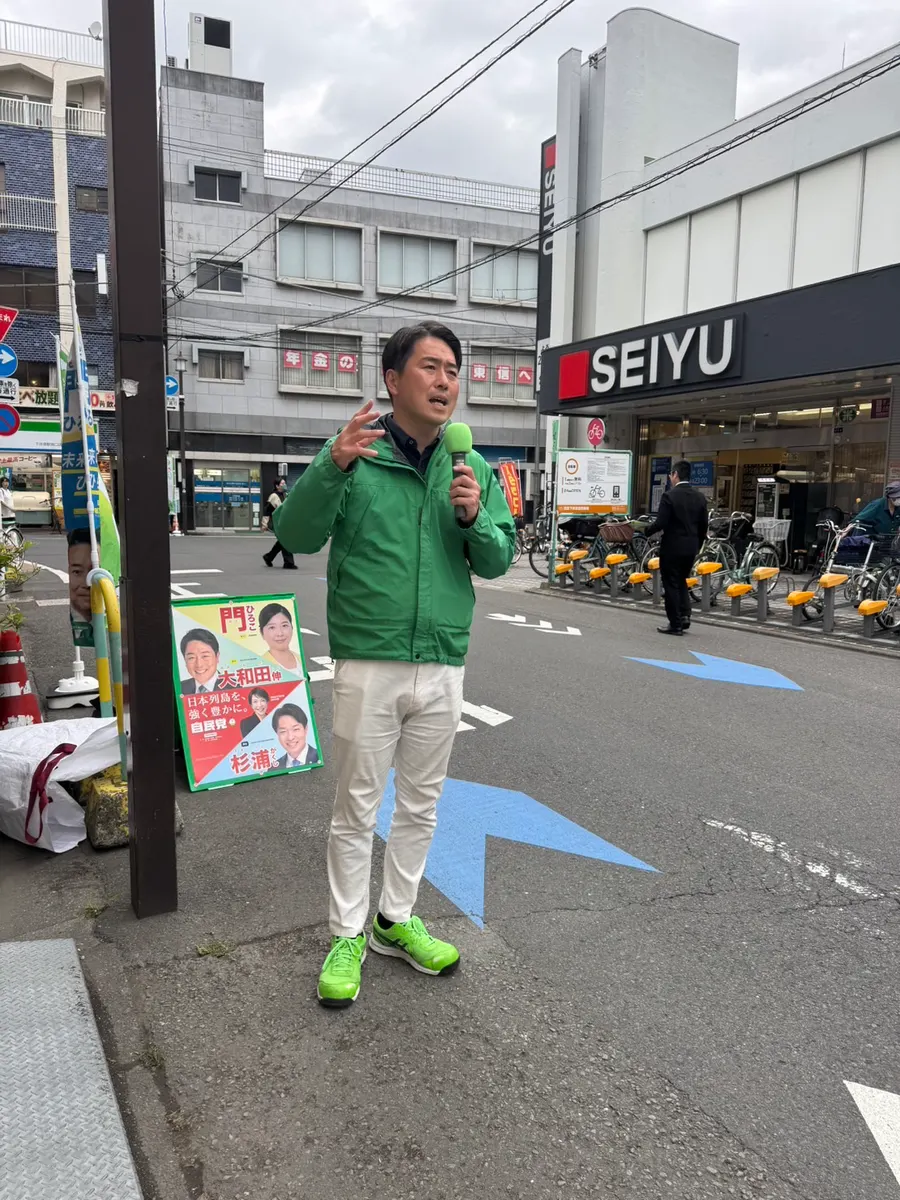 街頭1000本ノックの活動写真（6月4日 夕方・井草・上井草・下井草周辺）