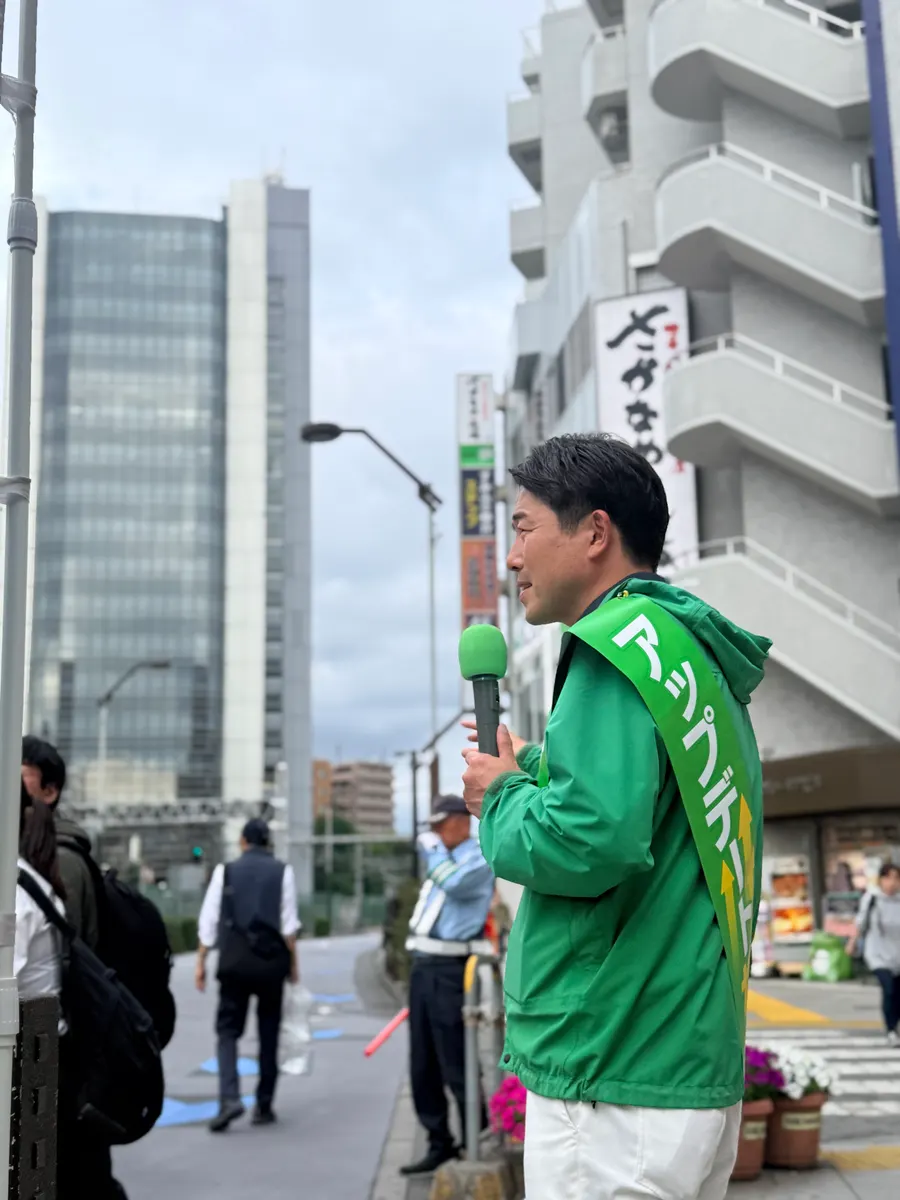 街頭1000本ノックの活動写真（6月8日 夕方・荻窪・天沼・清水周辺）