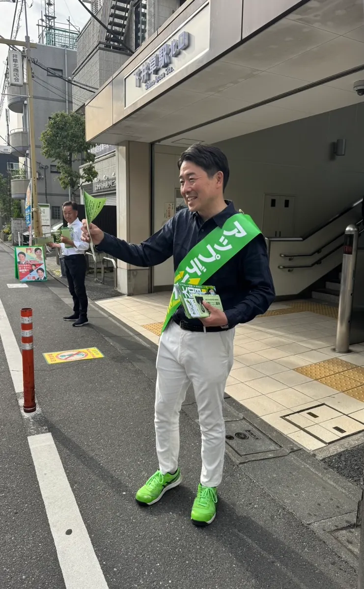 街頭1000本ノックの活動写真（6月5日 朝・井草・上井草・下井草周辺）