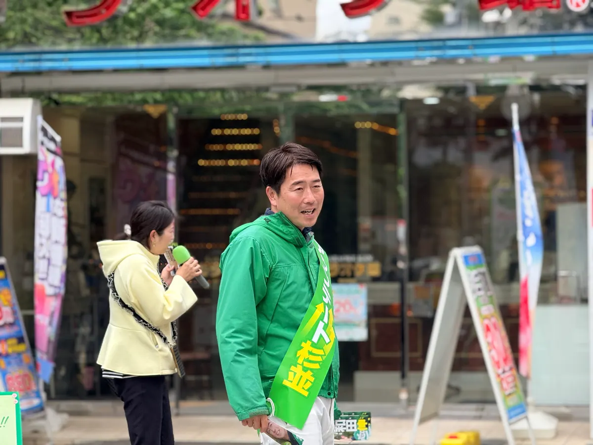 街頭1000本ノックの活動写真（6月15日 昼・高円寺・和田・堀ノ内周辺）