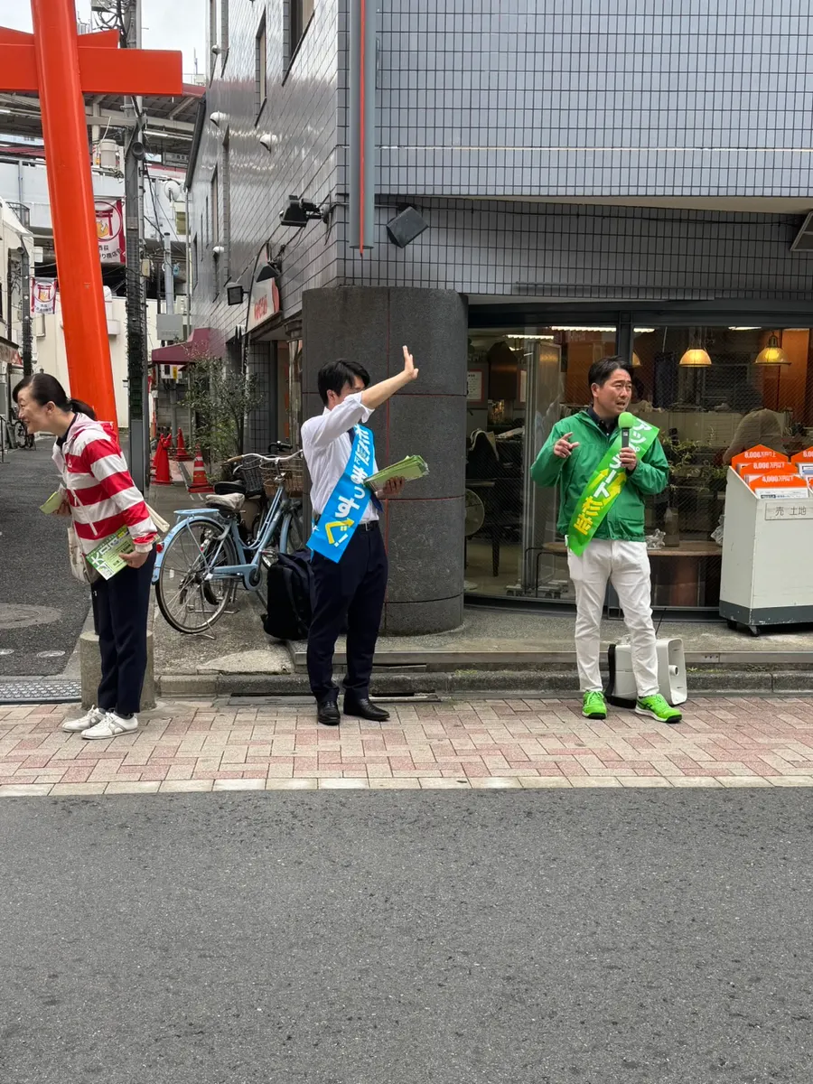 街頭1000本ノックの活動写真（6月7日 午前・西荻・善福寺・桃井周辺）
