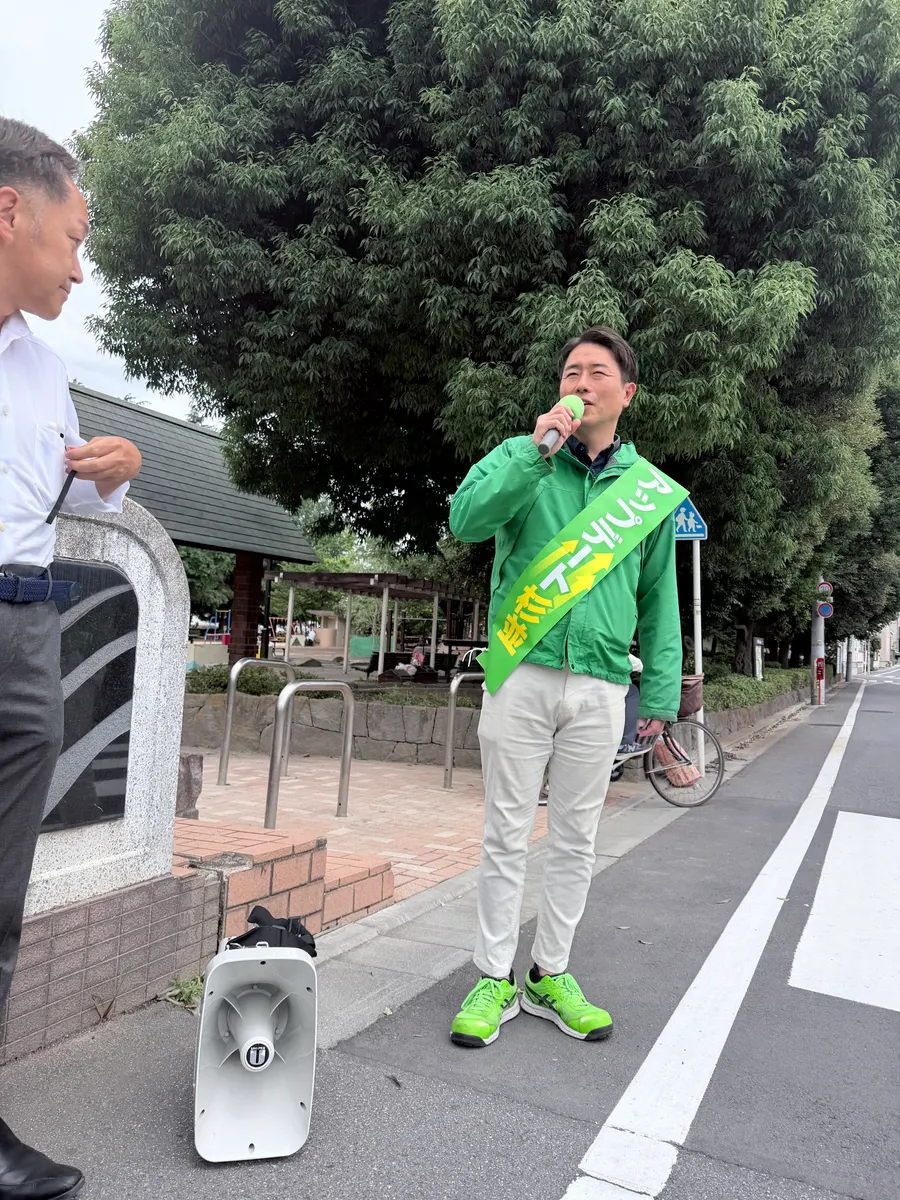 街頭1000本ノックの活動写真（6月4日 午前・井草・上井草・下井草周辺）
