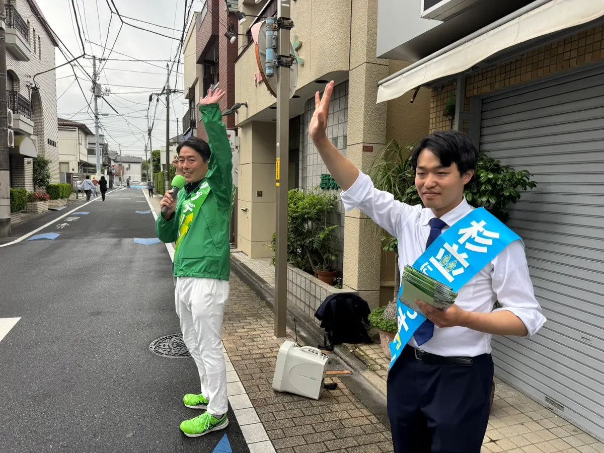 街頭1000本ノックの活動写真（6月7日 午前・西荻・善福寺・桃井周辺）