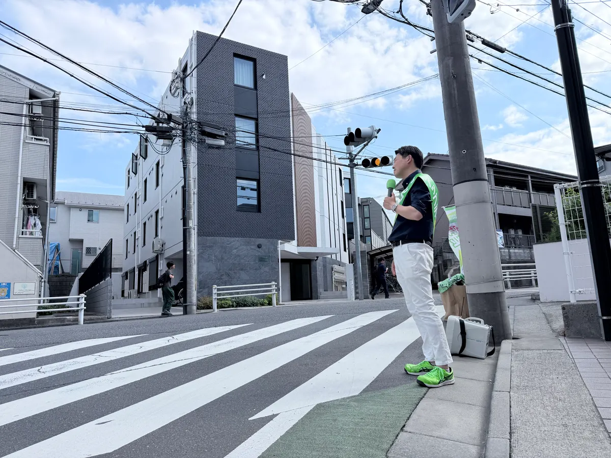 街頭1000本ノックの活動写真（6月6日 午後・高井戸・久我山・浜田山周辺）