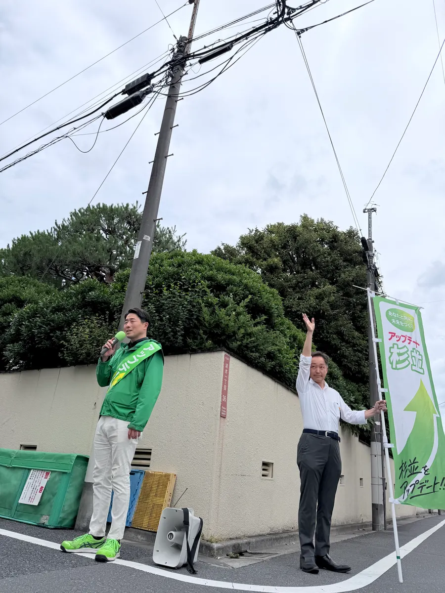 街頭1000本ノックの活動写真（6月4日 午前・井草・上井草・下井草周辺）