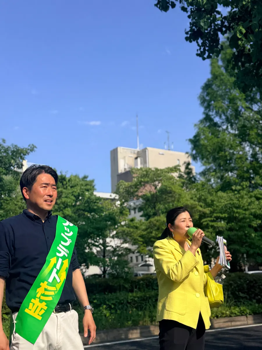 街頭1000本ノックの活動写真（6月12日 午後・井草・上井草・下井草周辺）