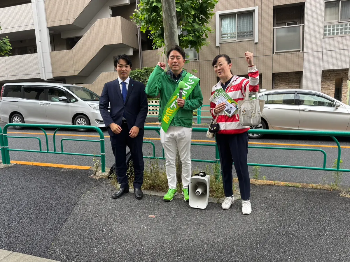 街頭1000本ノックの活動写真（6月7日 午前・西荻・善福寺・桃井周辺）