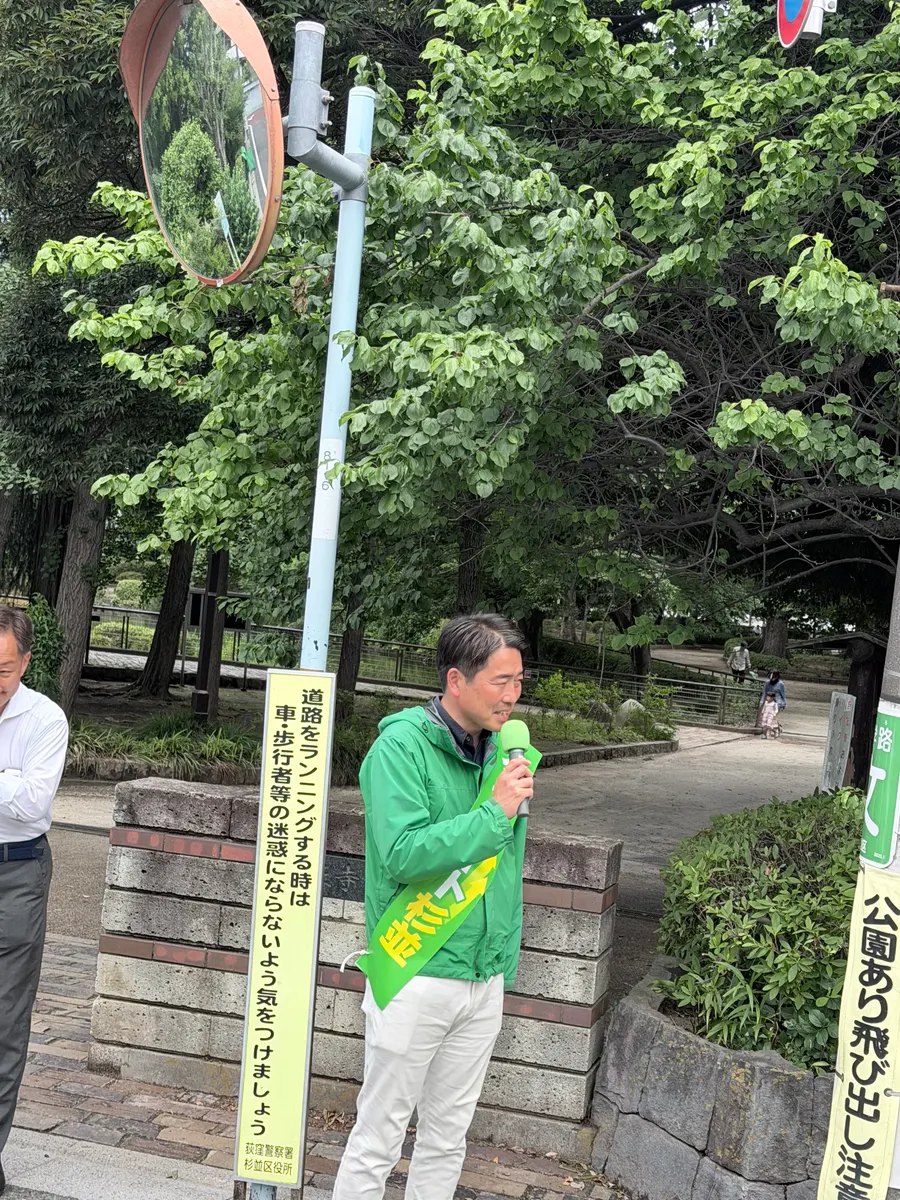 街頭1000本ノックの活動写真（6月4日 午前・井草・上井草・下井草周辺）