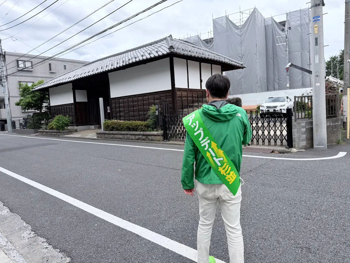 街頭1000本ノックの活動写真（6月4日 午前・井草・上井草・下井草周辺）