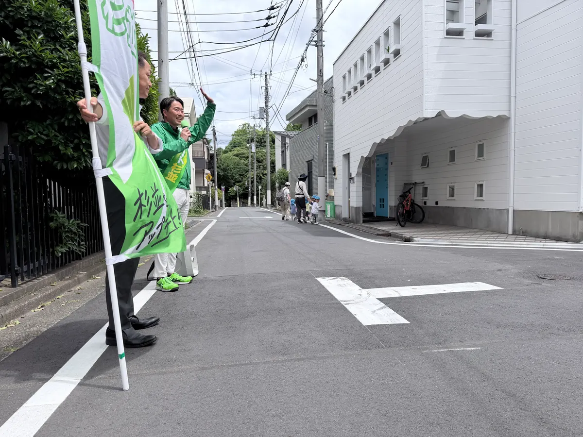 街頭1000本ノックの活動写真（6月4日 午前・井草・上井草・下井草周辺）