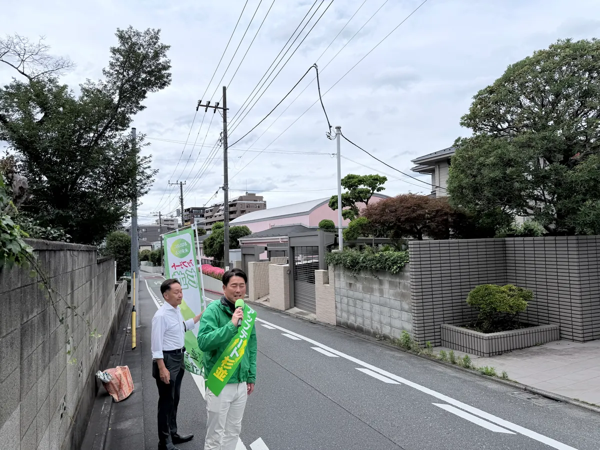 街頭1000本ノックの活動写真（6月4日 午前・井草・上井草・下井草周辺）