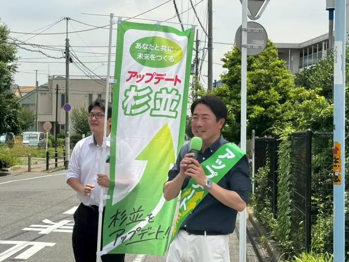 街頭1000本ノックの活動写真（6月19日 午前・井草・上井草・下井草周辺）