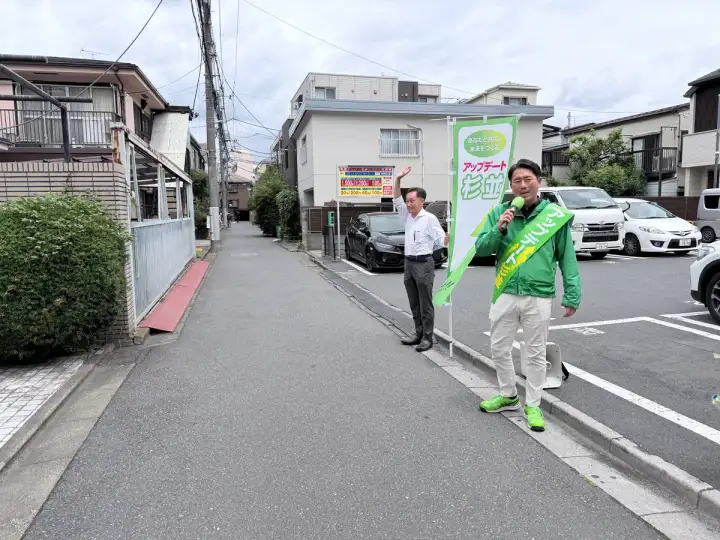 街頭1000本ノックの活動写真（6月4日 昼・荻窪・天沼・清水周辺）