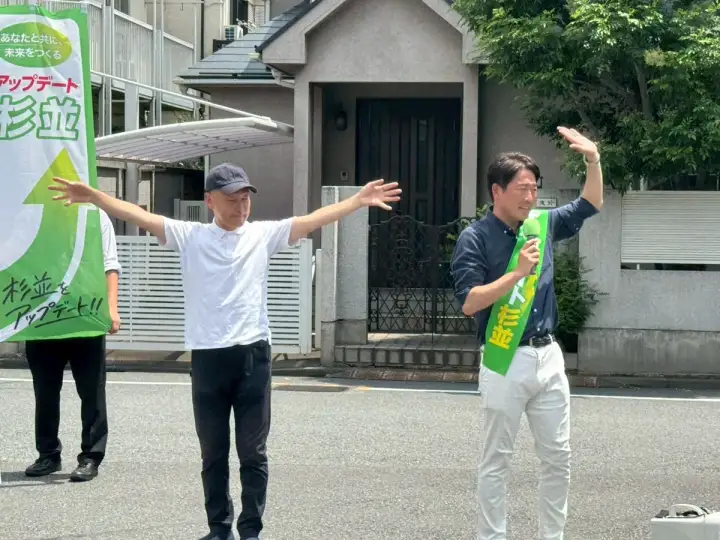街頭1000本ノックの活動写真（6月19日 午前・井草・上井草・下井草周辺）