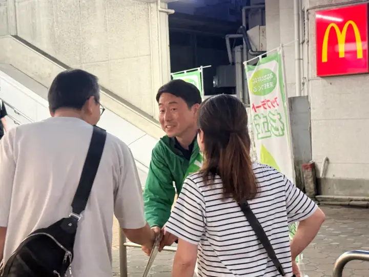 街頭1000本ノックの活動写真（6月21日 夜・荻窪・天沼・清水周辺）