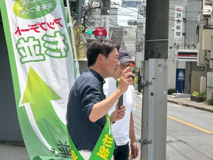 街頭1000本ノックの活動写真（6月19日 午前・井草・上井草・下井草周辺）